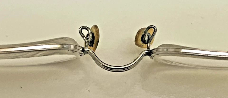 Marco de gafas rectangular vintage tono plata 5 1/2 1/20 12K RP Foto 3 de 4