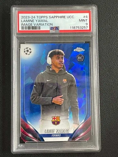 Lamine Yamal 2023-24 Topps Chrome Sapphire RC Image Variation #CVS-4 PSA 9