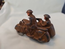 Vintage 1930s Barclay Manoil Soldiers on Motorcycle Toy Machine Gunner Sidecar