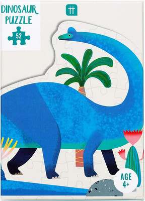 52-teiliges Blau Brachiosaurus DAP Puzzle & Poster | Für Kinder, Kinder | Illust