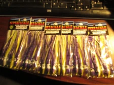 4¾" x 30Pc NEW Supertackle GRAPES - Salmon Hoochies - Purple, Chartreuse UV Glow