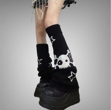 SKULL LEG WARMERS STAR Y2K KAWAII HARAJUKU GOTH PUNK CYBER KNITTED