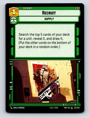 Aggression Command Supply Recruit Event Card Top Deck Search Draw 1C