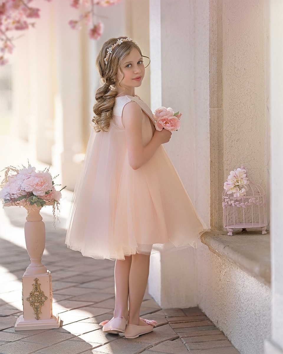 Petit Maison Kids Jackie Peach dress and headband BNWT size 8 | eBay