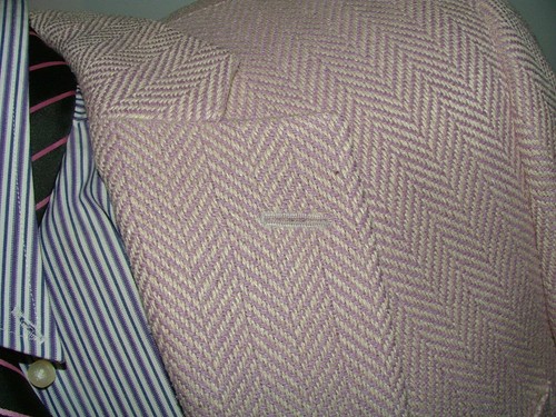NEW WT PAUL STUART BLAZER SIZE 39 R 100% SILK MADE IN CANADA PURPLE WHITE #310 - Picture 3 of 9