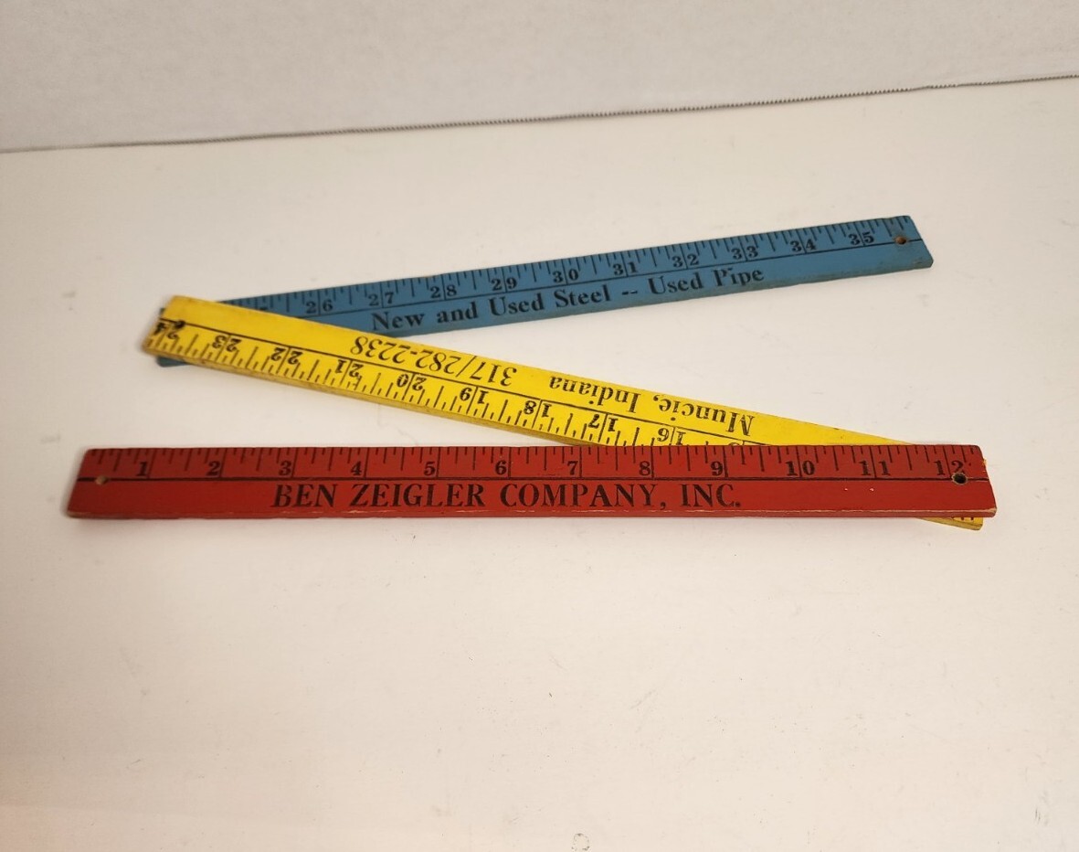 Ben A Ruler Ben Zeigler Company Muncie IN Folding Ruler Yard Stick USA | eBay