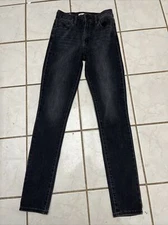LEVI'S PREMIUM Women's Washed Black 721 HIGH RISE SKINNY Sz 26x30