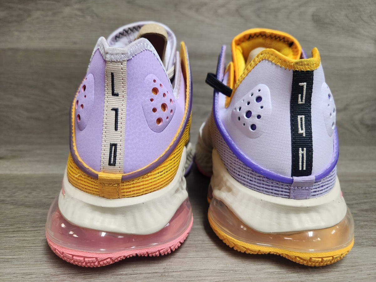 【美品】NIKE Lebron 19 Low LA Yellow/Purple Nike LeBron James XIX 19 Low Lakers Mismatch Pink Glaze