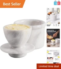 Elegant White Marble Butter Holder - Ideal for Counter Decor & Preservation