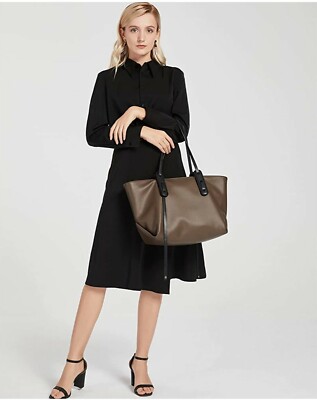 large purse handbag brown new Tote Bag Laptop Work Travel full zip