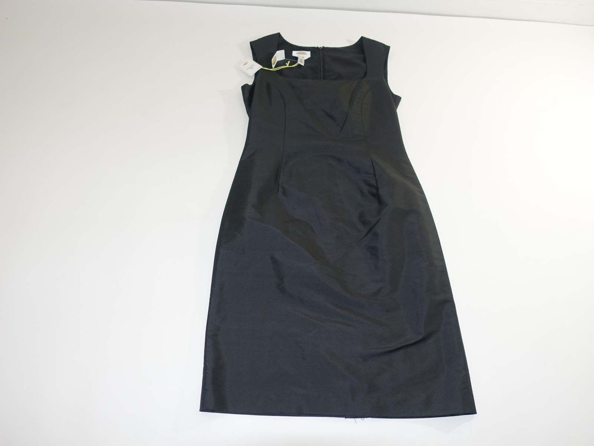 talbots silk dresses Lace Trim Satin Midi Dress