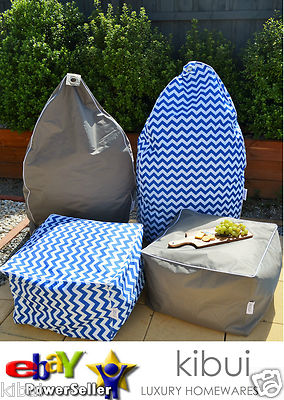 Super Comfy OUTDOOR INDOOR BEAN BAG OR OTTOMAN Extra Large Anti UV 30+ Kibui New
