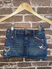 GAPKIDS GAP KIDS GIRLS 5 REGULAR DENIM SKIRT HEARTS VALENTINE'S DAY JEAN SKIRT