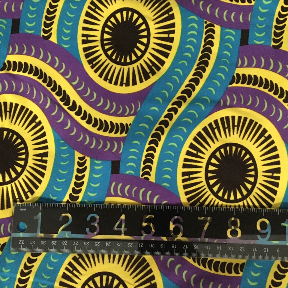 Ankara Inspired Printed Ethnic 4-way Stretch Fabric Polyester Spandex 96 x 63 Pc - Image 3 of 3