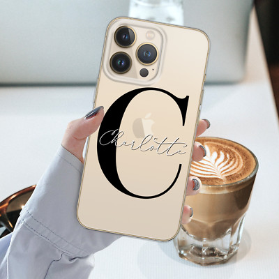 Personalisierte Handyhülle mit Namen für iPhone 13 Pro 12 14 15 Max Silikon Cover