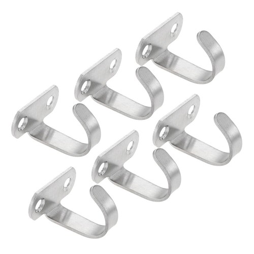 6Pcs Stainless Steel Ceiling Hook Hanger Hanging Coats Towels Garage Top Mount - Picture 6 of 13
