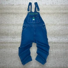 Liberty Carpenter Overalls 40x32 Baggy Wide Leg Fit Dark Wash Denim