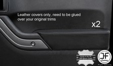 Schwarz Stich 2X Vordertür Armlehne Leder Bezüge Für Jeep Wrangler 2011-2017