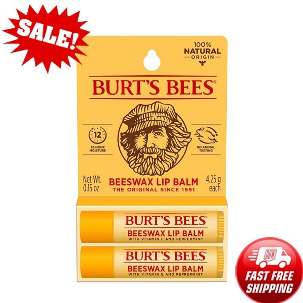 Burt's Bees Original Beeswax Lip Balm - Responsibly Sourced Moisturizer