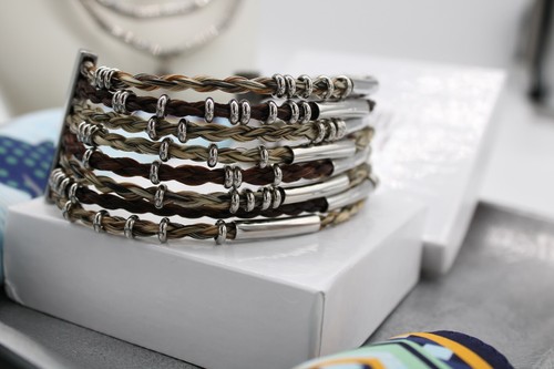 Stainless Steel Tube Bracelet made with Genuine Horsehair, Women's Bracelet, Men - Picture 10 of 12