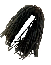 Wool Strips Rug Hooking BLACK #6518, 18" long #8 Blade Cut 50 ct. Dorr Mill