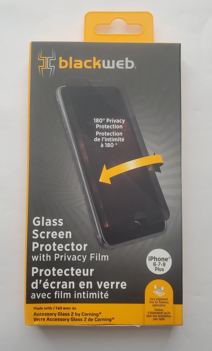 Blackweb Glass Screen Protector With Privacy Film For iPhone 6/7/8 Plus  New