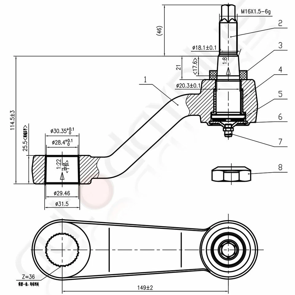 Kit de 2 piezas de dirección de brazo delantero Pitman y brazo ralentí para Dodge Ram 2500 2000-2002 2x2 Foto 2 de 4