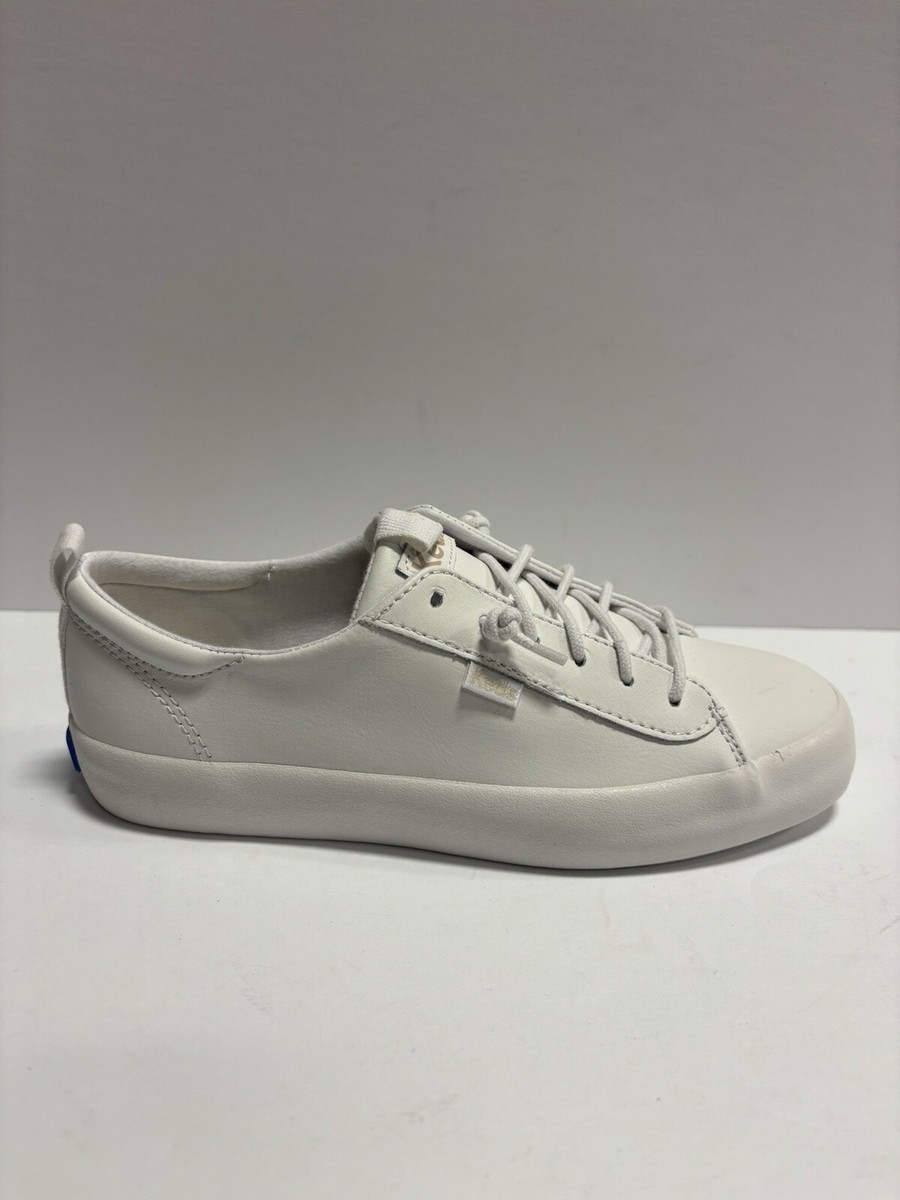 Keds Women’s Kickback Leather Slip-On Shoes White, Size M