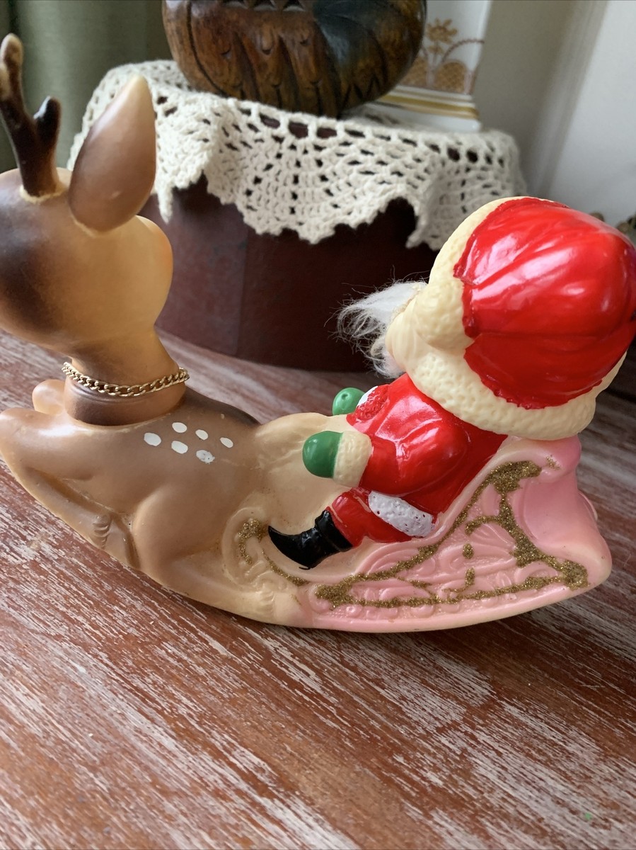 VINTAGE NINOHIRA JAPAN SANTA CLAUS & RUDOLPH ON SLEIGH VINTAGE NINOHIRA JAPAN SANTA CLAUS & RUDOLPH ON SLEIGH