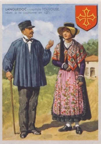 VÊTEMENT CLOTHING FOLK COSTUME TRADITIONNEL LANGUEDOC IMAGE CARD - Picture 1 of 1