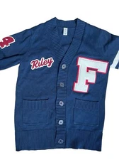 Fresno Bulldog Letterman Cardigan Hip Hop 50s Shop Sz L