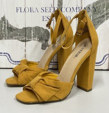 Just Fabulous Mustard Yellow Open Toes Sandals Shoes High Heels Size UK 4 EU36.5