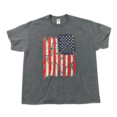 T Shirt 2XL Black State of Texas American Flag Patriotic