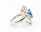 925 Sterling Silver  Blue Topaz Floral Filigree Cocktail Ring Sz 6.5  RG10858 — photo 2