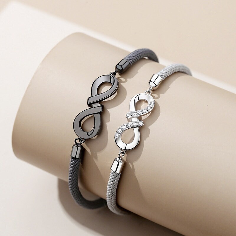 Infinity Couple Matching Bracelet in 925 Sterling Silver