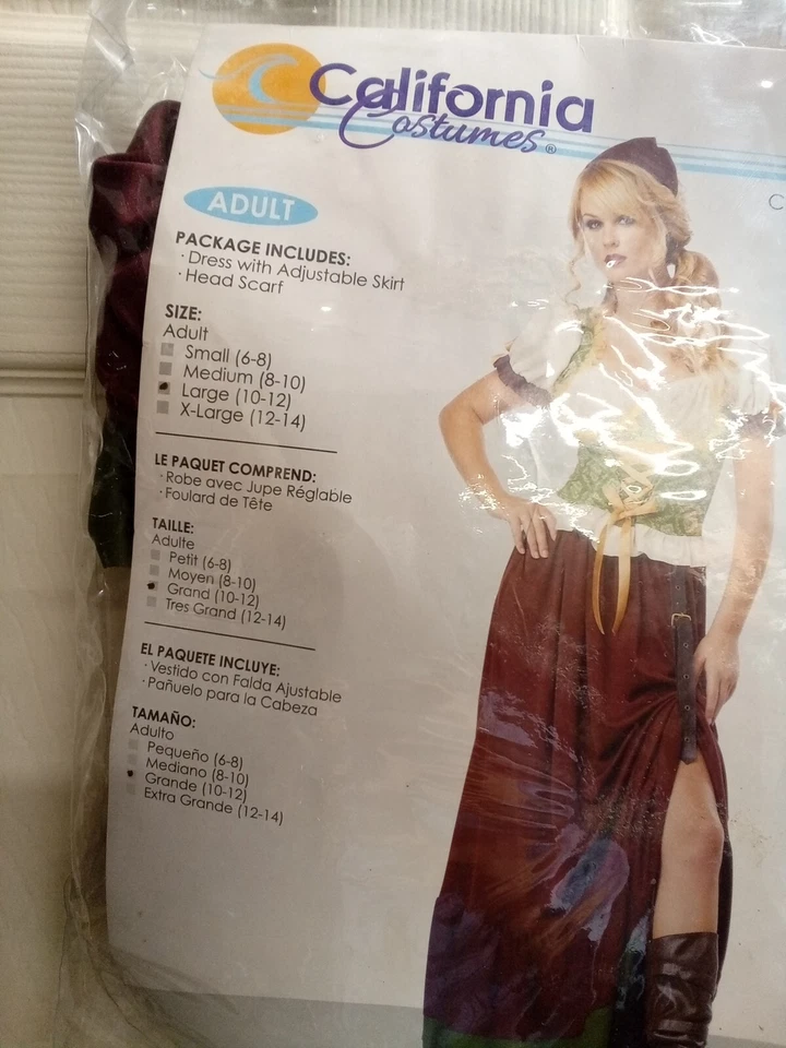 FATO DE MULHER RENASCENTISTA TAMANHO GRANDE 10-12 FANTASIA - Imagem 2 de 3