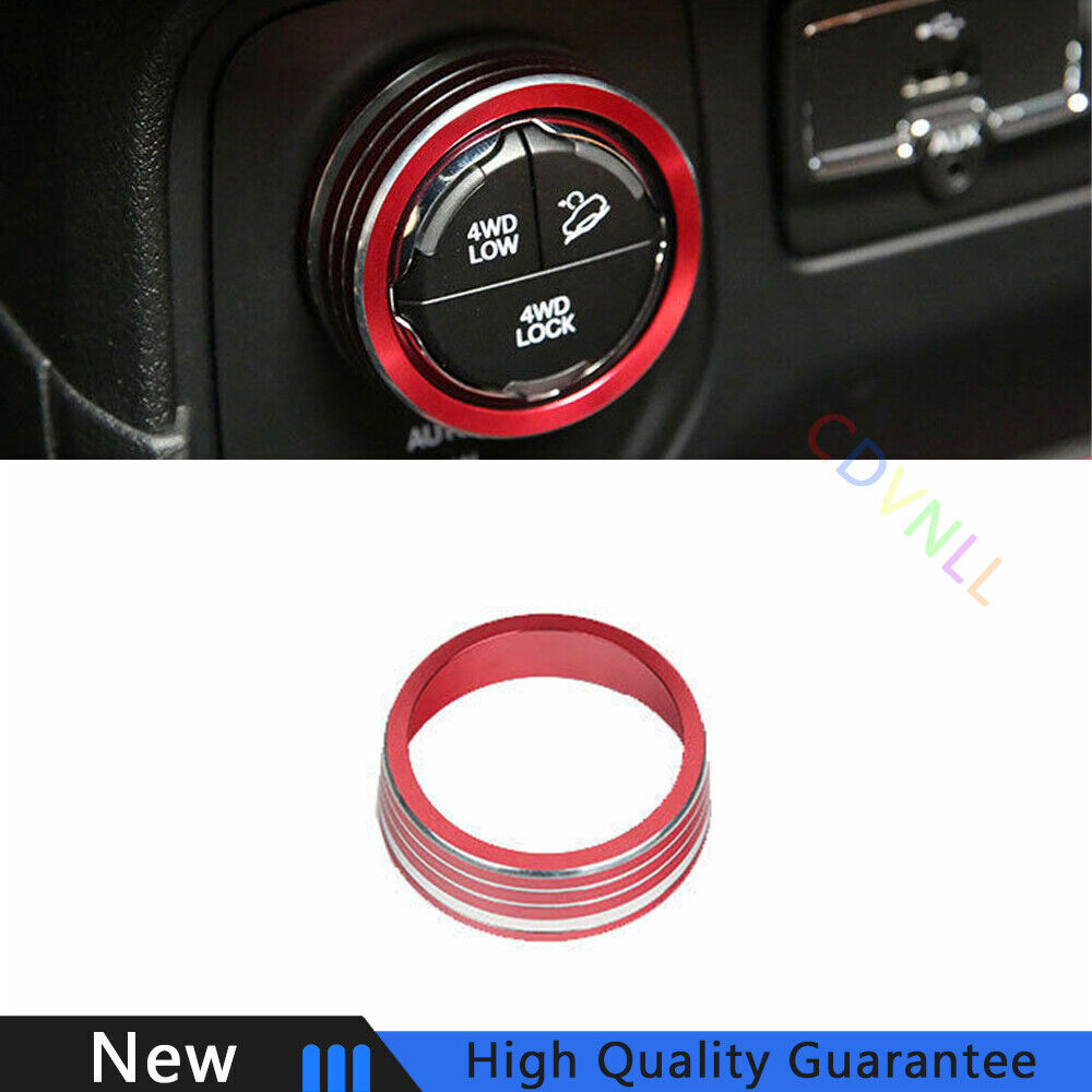 For Jeep Compass 2017-2020 Aluminum Red Console Driving Mode Button Ring Trim 1*