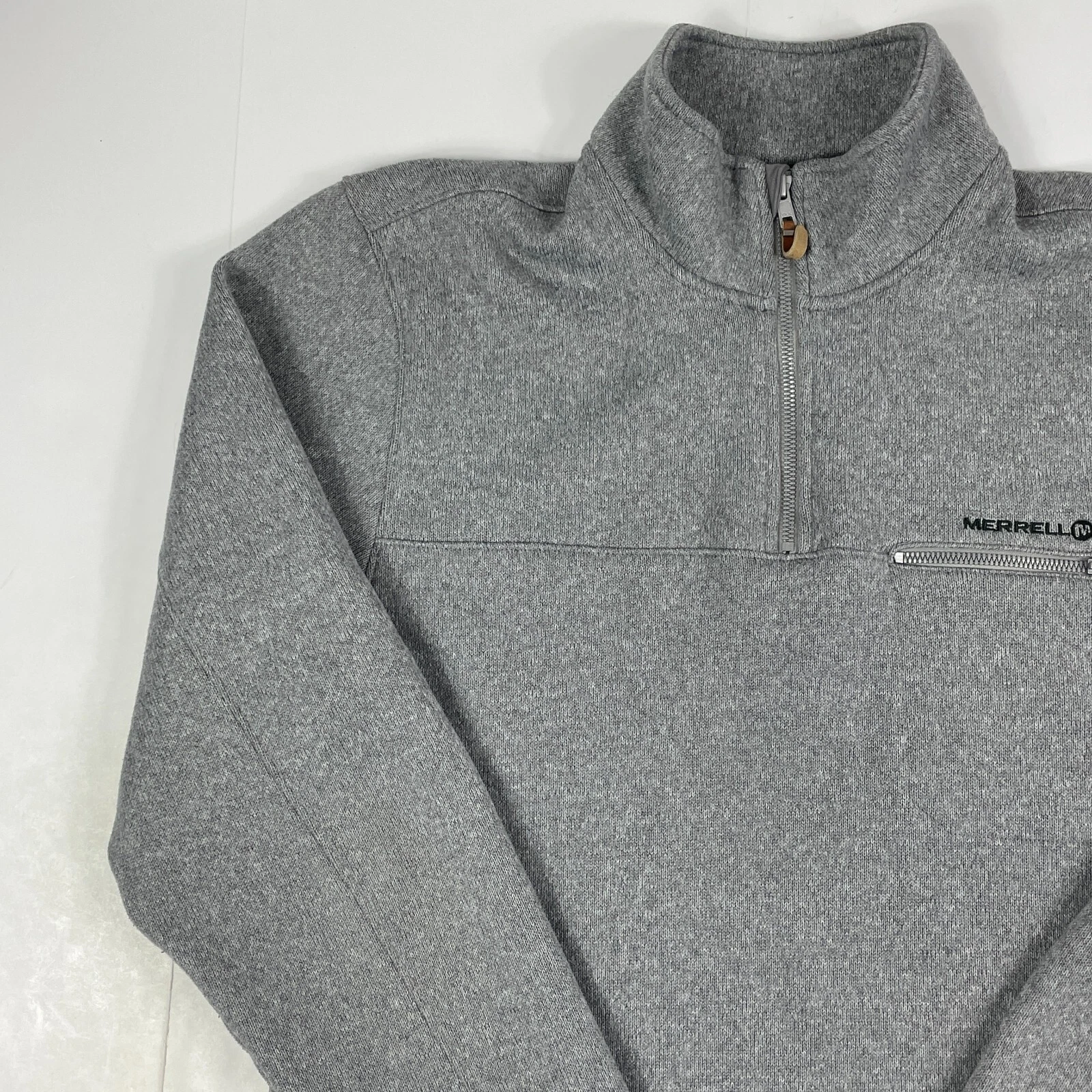 merrell 1/4 zip long sleeve pullover lined ski outdoors sweater