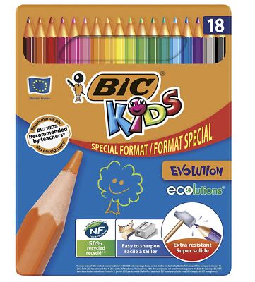 BIC Ecolution Kids Evolution Buntstifte Metall 18er Box