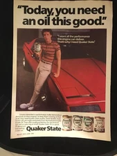 Pontiac Firebird Vintage 1984 Quaker State Original Print Ad 8.5 x 11"