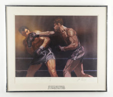 Joe Louis & Max Schmeling Signed (Beckett) 21x24.5 LE Custom Framed Lithograph -
