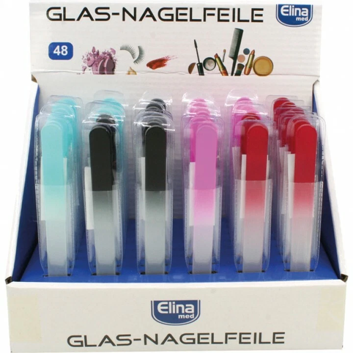 ELINA MED 1-8 Glas Nagelfeile Color mit Schutzhülle