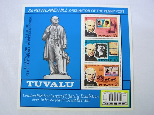 Tuvalu Sir Rowland Hill Originator of the Penny Post Stamp Set 1980 Philatelic - Picture 8 of 8