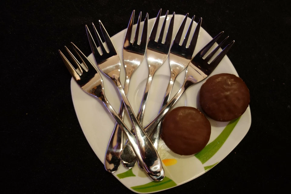 6xKuchengabeln BSF Neu! Edelstahl