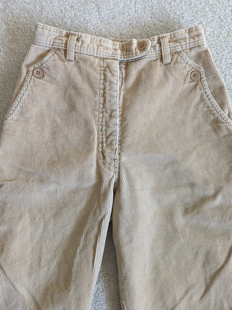 Tomboy Pants Womens 7 Tan Brown Corduroy High Rise Waisted Vintage