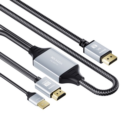 Active 8K HDMI 2.1 to DisplayPort DP 1.4 Cable 2m 4K 120Hz Adapter PS4 Apple TV - Picture 3 of 12