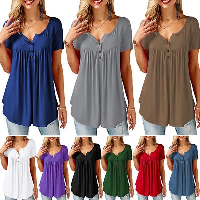 Damen Tunika Hängerchen Longtop Sommer - Blusentop Bluse Kurzarmshirt - Bild 1 von 4