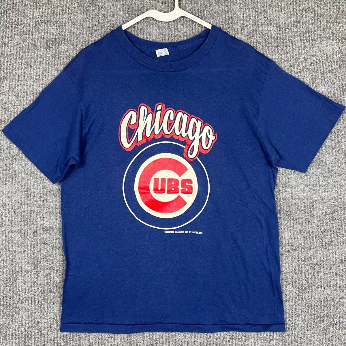 Vintage Champion 1987s Chicago Cubs UBS T-shirt Size L USA Made