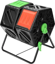 VIVOSUN 37Gal Tumbling Composter Compost Bin 360° Lockable Brake w/ Sliding Door