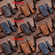 4/5/6 Button Leather Key Fob Cover Case Fits For Dodge GMC RAM 1500 2019-2021